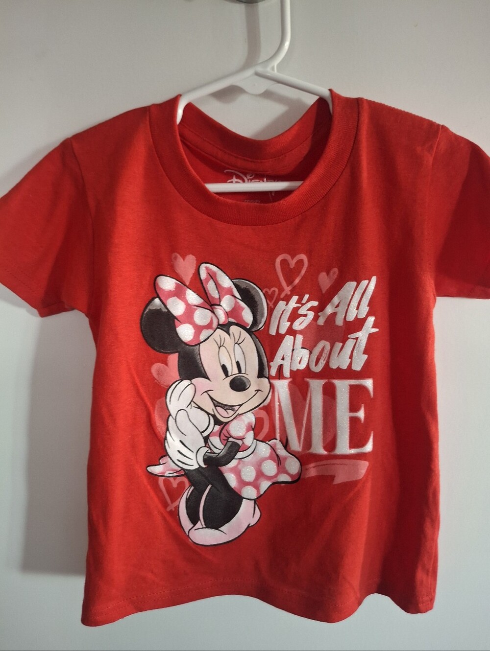 Disney Red Minnie Mouse Graphic Tee with Polka Dot Bow